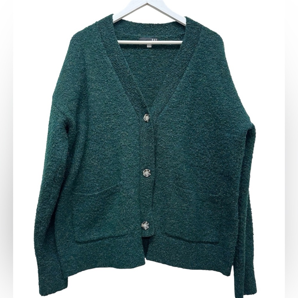 Kut From The Kloth Relaxed Fit Oversized Cardigan Sweater Women’s Size XL Green